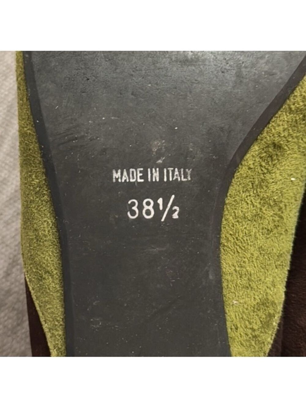 Women’s Diane B Milano Suede Green Brown Shoes Vintage Italy 38.5 Used - Picture 16 of 16